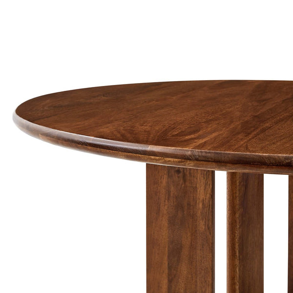 Modway Furniture Rivian Round 48" Wood Dining Table - Mid-Century Modern Pedestal Design for Stylish Dining Spaces Walnut EEI-6592-WAL