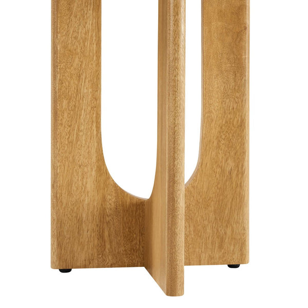 Modway Furniture Rivian Round Side Table - Mid-Century Modern Design in Solid Mango Wood for Stylish Versatility Oak EEI-6595-OAK