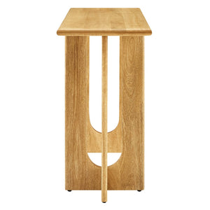 Modway Furniture Rivian 46" Console Table - Mid-Century Modern Design with Solid Mango Wood & Sculptural Base Oak EEI-6596-OAK