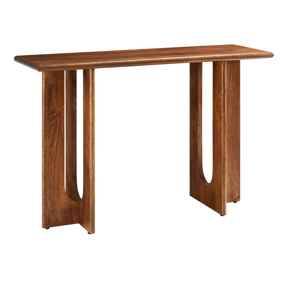 Modway Furniture Rivian 46" Console Table - Mid-Century Modern Design with Solid Mango Wood & Sculptural Base Walnut EEI-6596-WAL
