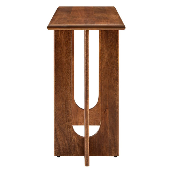 Modway Furniture Rivian 46" Console Table - Mid-Century Modern Design with Solid Mango Wood & Sculptural Base Walnut EEI-6596-WAL