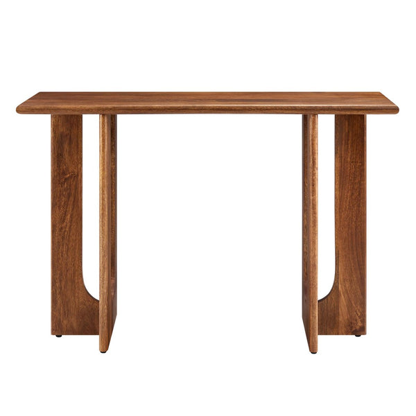 Modway Furniture Rivian 46" Console Table - Mid-Century Modern Design with Solid Mango Wood & Sculptural Base Walnut EEI-6596-WAL