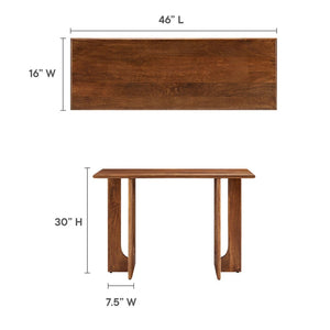 Modway Furniture Rivian 46" Console Table - Mid-Century Modern Design with Solid Mango Wood & Sculptural Base Walnut EEI-6596-WAL