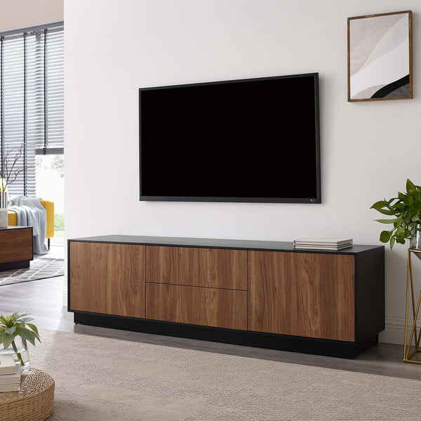 Modway Furniture Holden 63" TV Stand in Black Walnut - Stylish Storage for Modern Living Rooms & Large TVs EEI-6598-BLK-WAL
