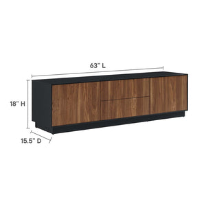 Modway Furniture Holden 63" TV Stand in Black Walnut - Stylish Storage for Modern Living Rooms & Large TVs EEI-6598-BLK-WAL