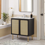 Modway Furniture Chaucer Bathroom Vanity Cabinet (Sink Basin Not Included) EEI-6602-BLK