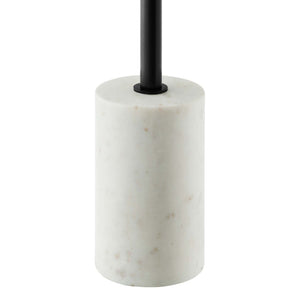 Modway Furniture Lyric Round Side Table - Modern Minimalist Design with Elegant Marble Base for Contemporary Spaces White Black EEI-6605-WHI-BLK