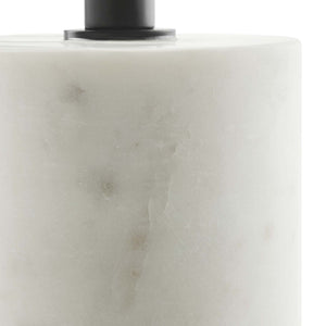 Modway Furniture Lyric Round Side Table - Modern Minimalist Design with Elegant Marble Base for Contemporary Spaces White Black EEI-6605-WHI-BLK