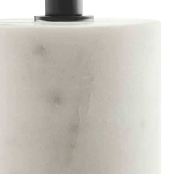 Modway Furniture Lyric Round Side Table - Modern Minimalist Design with Elegant Marble Base for Contemporary Spaces White Black EEI-6605-WHI-BLK