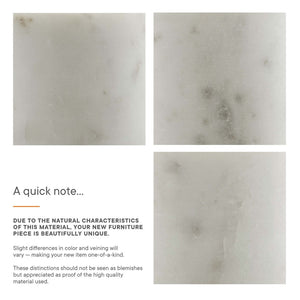 Modway Furniture Lyric Round Side Table - Modern Minimalist Design with Elegant Marble Base for Contemporary Spaces White Brass EEI-6605-WHI-BRA