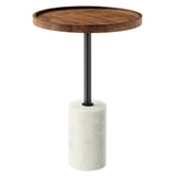 Amina Round Acacia Wood Side Table