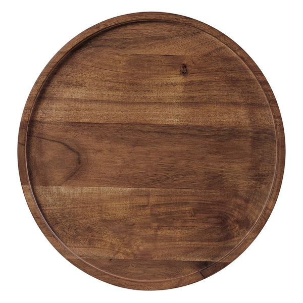 Modway Furniture Amina Acacia Wood Side Table - Modern Mid-Century Design with Marble Base for Home Accent Decor White Light Oak EEI-6607-WHI-LOC