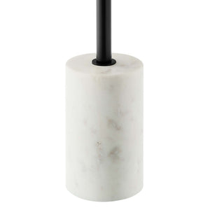 Modway Furniture Amina Acacia Wood Side Table - Modern Mid-Century Design with Marble Base for Home Accent Decor White Light Oak EEI-6607-WHI-LOC