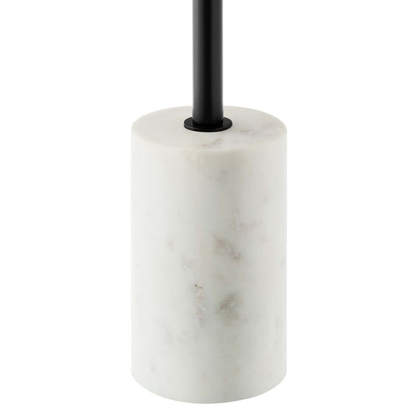 Modway Furniture Amina Acacia Wood Side Table - Modern Mid-Century Design with Marble Base for Home Accent Decor White Light Oak EEI-6607-WHI-LOC