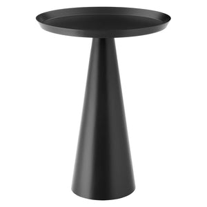 Modway Furniture Maren Round Side Table - Modern Industrial Accent Piece with Polished Iron Base for Any Space Black EEI-6608-BLK