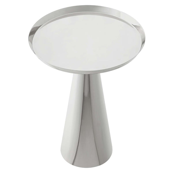 Modway Furniture Maren Round Side Table - Modern Industrial Accent Piece with Polished Iron Base for Any Space Nickel EEI-6608-NIC