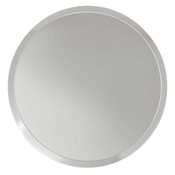 Modway Furniture Maren Round Side Table - Modern Industrial Accent Piece with Polished Iron Base for Any Space Nickel EEI-6608-NIC