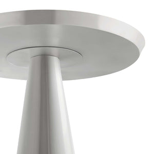 Modway Furniture Maren Round Side Table - Modern Industrial Accent Piece with Polished Iron Base for Any Space Nickel EEI-6608-NIC