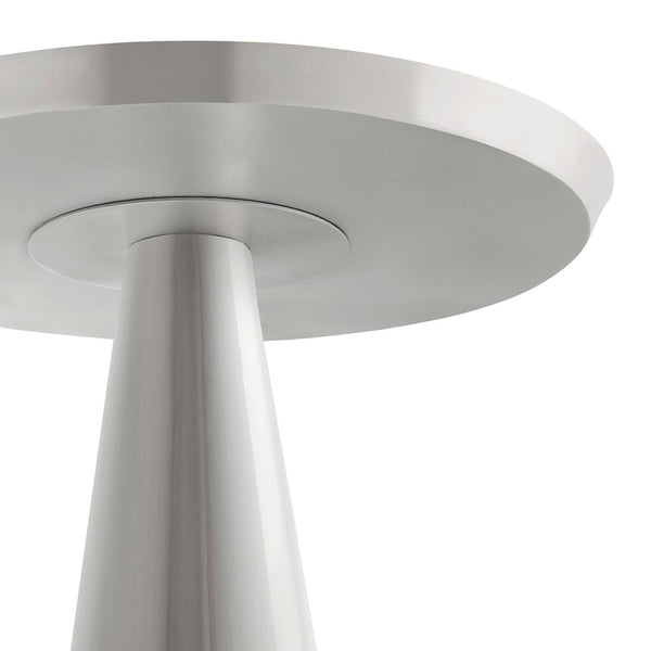 Modway Furniture Maren Round Side Table - Modern Industrial Accent Piece with Polished Iron Base for Any Space Nickel EEI-6608-NIC