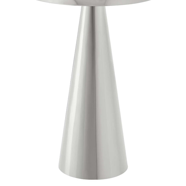 Modway Furniture Maren Round Side Table - Modern Industrial Accent Piece with Polished Iron Base for Any Space Nickel EEI-6608-NIC