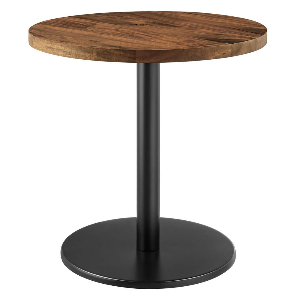 Modway Furniture Viva Round Acacia Wood Side Table - Modern Accent Table with Iron Base for Home Decor & Functionality Black Light Oak EEI-6610-BLK-LOC