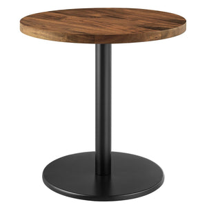 Modway Furniture Viva Round Acacia Wood Side Table - Modern Accent Table with Iron Base for Home Decor & Functionality Black Light Oak EEI-6610-BLK-LOC