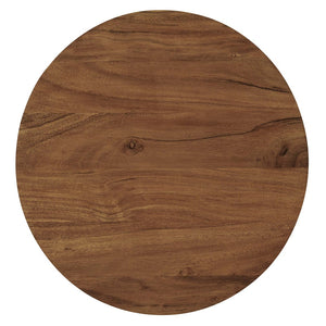 Modway Furniture Viva Round Acacia Wood Side Table - Modern Accent Table with Iron Base for Home Decor & Functionality Black Light Oak EEI-6610-BLK-LOC