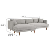 Modway Furniture Zoya Down Filled Overstuffed Sectional Sofa EEI-6611-HLG