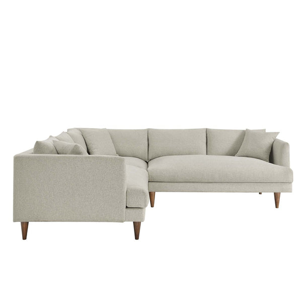 Modway Furniture Zoya 3-Piece Down-Filled Sectional Sofa – Luxurious Comfort, Modern Design, Easy Maintenance, Ivory EEI-6613-HEI