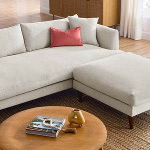 Modway Furniture Zoya Down-Filled Sofa & Ottoman Set - Luxurious Comfort, Removable Covers, Modern Design in Ivory EEI-6614-HEI