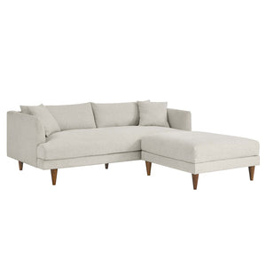Modway Furniture Zoya Down-Filled Sofa & Ottoman Set - Luxurious Comfort, Removable Covers, Modern Design in Ivory EEI-6614-HEI