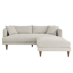 Modway Furniture Zoya Down-Filled Sofa & Ottoman Set - Luxurious Comfort, Removable Covers, Modern Design in Ivory EEI-6614-HEI