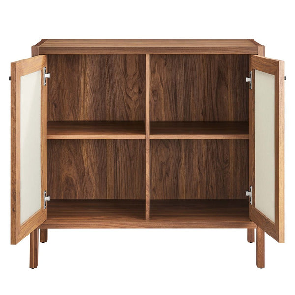 Modway Furniture Capri 33" Mid-Century Modern Wood Grain Storage Cabinet - Stylish Credenza with Soft-Close Doors EEI-6615-WAL
