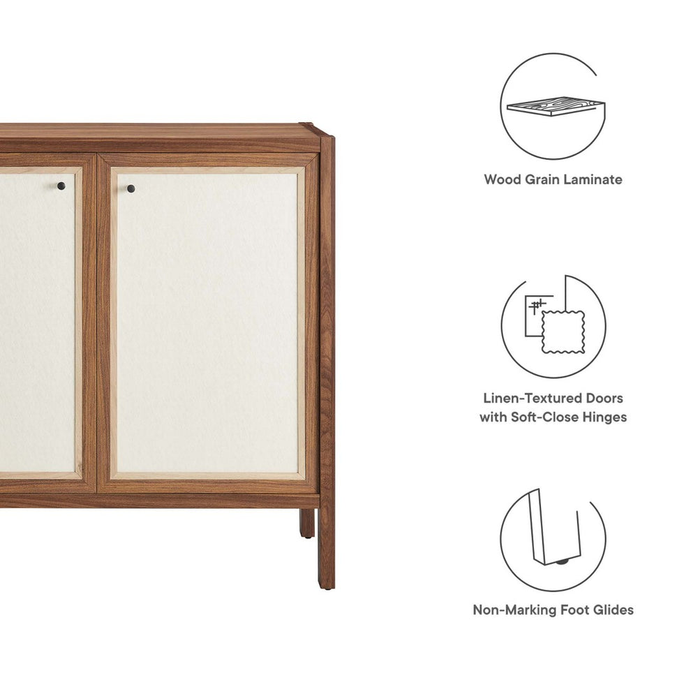 Modway Furniture Capri 33" Mid-Century Modern Wood Grain Storage Cabinet - Stylish Credenza with Soft-Close Doors EEI-6615-WAL