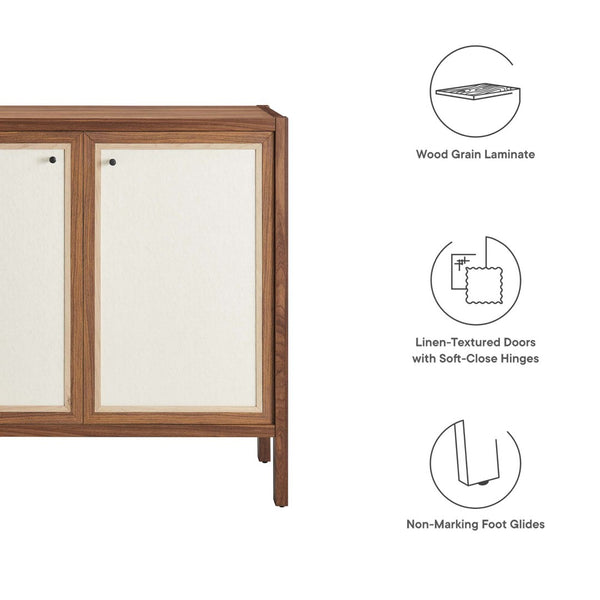 Modway Furniture Capri 33" Mid-Century Modern Wood Grain Storage Cabinet - Stylish Credenza with Soft-Close Doors EEI-6615-WAL