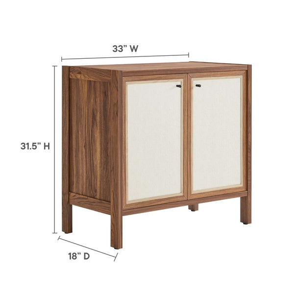 Modway Furniture Capri 33" Mid-Century Modern Wood Grain Storage Cabinet - Stylish Credenza with Soft-Close Doors EEI-6615-WAL