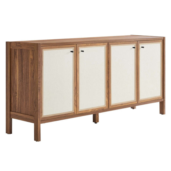 Modway Furniture Capri 65" Modern Wood Grain Sideboard Storage Cabinet with Soft-Close Doors for Stylish Organization EEI-6616-WAL