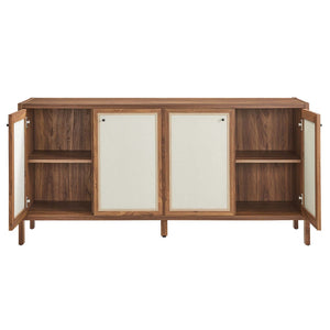 Modway Furniture Capri 65" Modern Wood Grain Sideboard Storage Cabinet with Soft-Close Doors for Stylish Organization EEI-6616-WAL