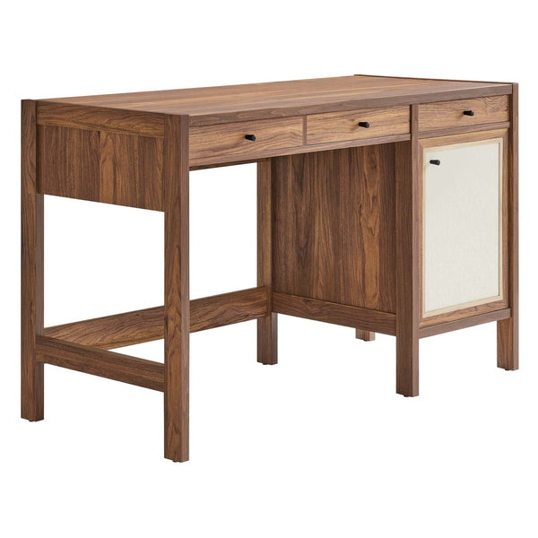 Modway Furniture Capri 49" Compact Wood Grain Office Desk - Modern Mid-Century Design with Soft-Close Storage EEI-6617-WAL