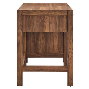 Modway Furniture Capri 49" Compact Wood Grain Office Desk - Modern Mid-Century Design with Soft-Close Storage EEI-6617-WAL