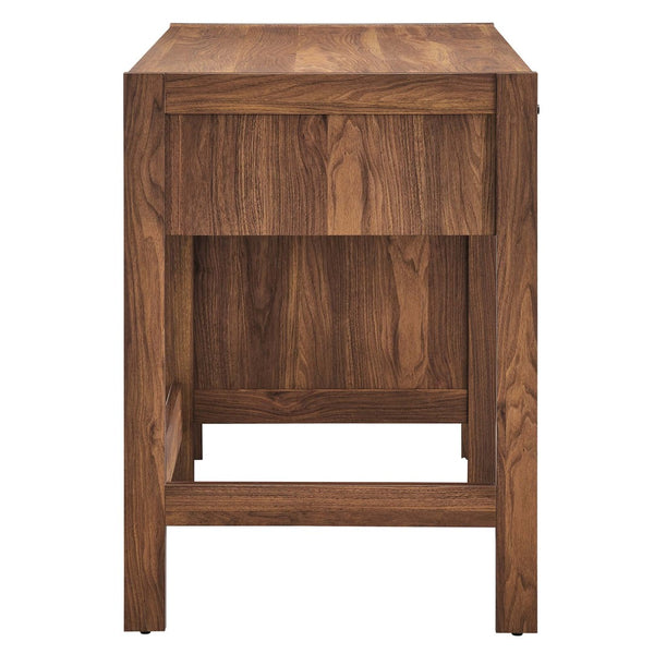 Modway Furniture Capri 49" Compact Wood Grain Office Desk - Modern Mid-Century Design with Soft-Close Storage EEI-6617-WAL