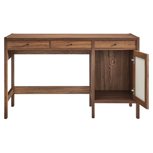 Modway Furniture Capri 49" Compact Wood Grain Office Desk - Modern Mid-Century Design with Soft-Close Storage EEI-6617-WAL