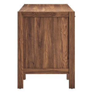 Modway Furniture Capri 58" Wood Grain Office Desk - Stylish Mid-Century Modern Design with Ample Storage & Versatility EEI-6618-WAL