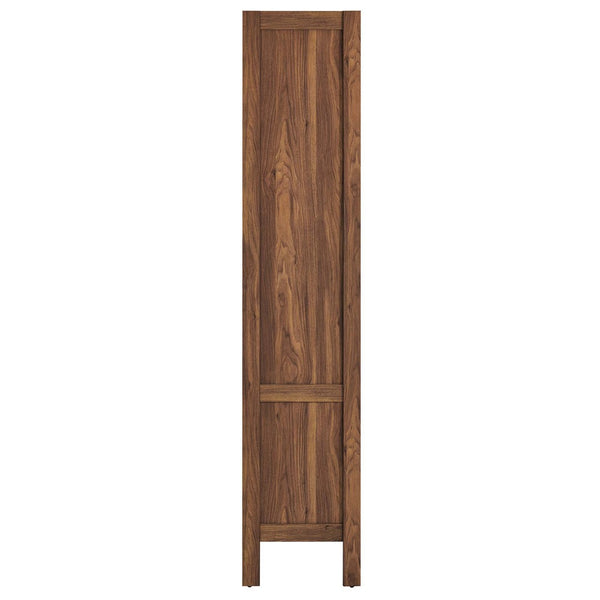 Modway Furniture Capri 4-Shelf Wood Grain Bookcase - Tall Contemporary Storage Unit with Linen Textured Doors EEI-6619-WAL