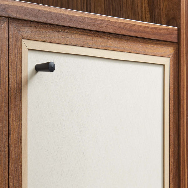 Modway Furniture Capri 4-Shelf Wood Grain Bookcase - Tall Contemporary Storage Unit with Linen Textured Doors EEI-6619-WAL