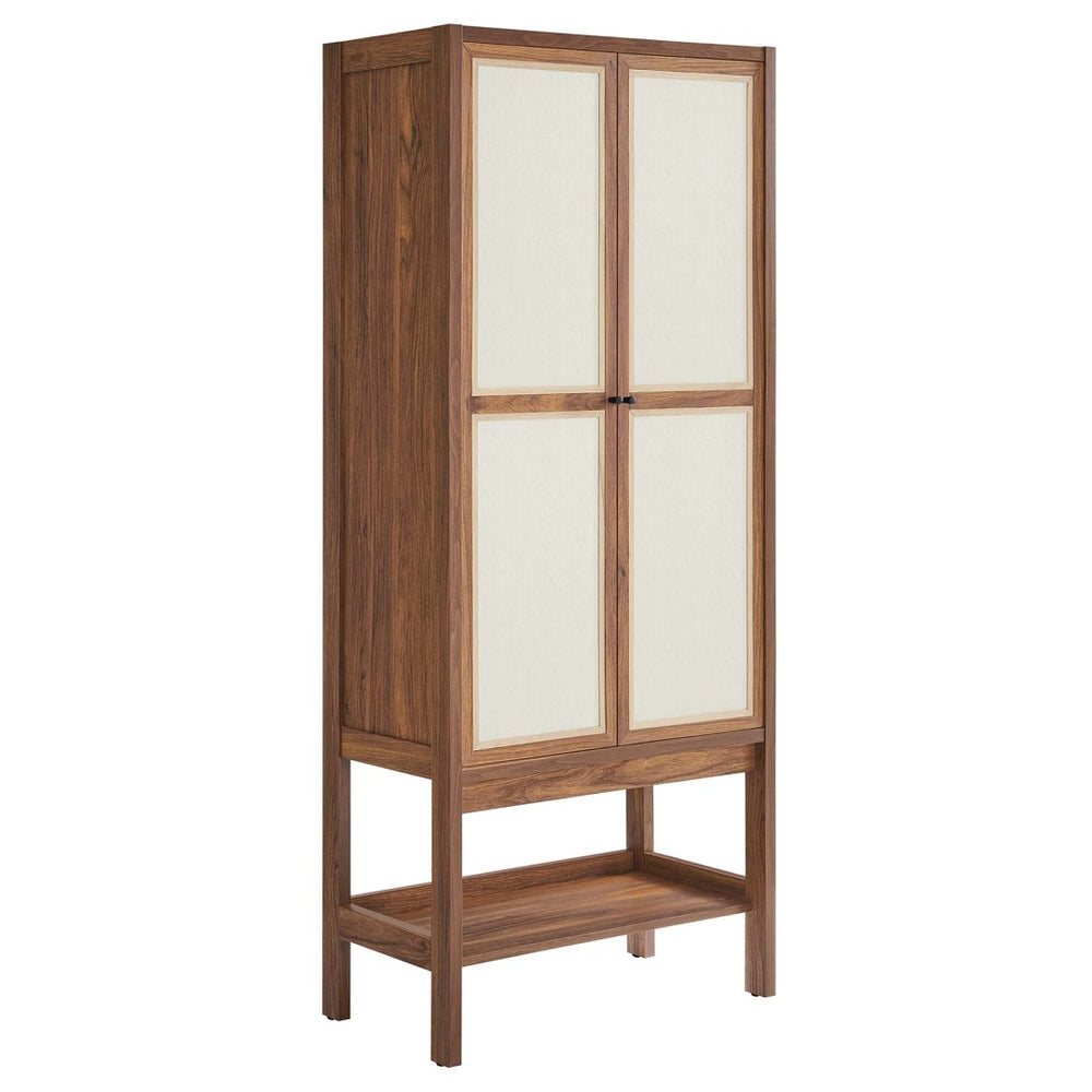 Modway Furniture Capri Tall Wood Grain Storage Cabinet - Stylish Freestanding Organizer with Soft-Close Doors & Shelves EEI-6620-WAL