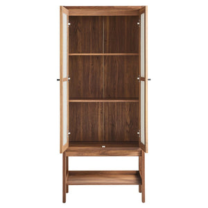 Modway Furniture Capri Tall Wood Grain Storage Cabinet - Stylish Freestanding Organizer with Soft-Close Doors & Shelves EEI-6620-WAL