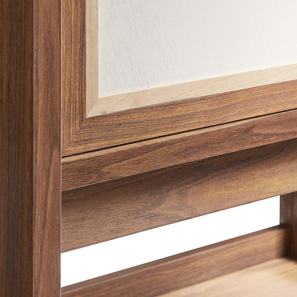 Modway Furniture Capri Tall Wood Grain Storage Cabinet - Stylish Freestanding Organizer with Soft-Close Doors & Shelves EEI-6620-WAL