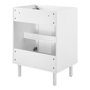 Modway Furniture Calla 24" Contemporary Perforated Metal Bathroom Vanity Cabinet for Stylish Storage Solutions White EEI-6621-WHI