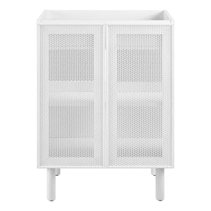 Modway Furniture Calla 24" Contemporary Perforated Metal Bathroom Vanity Cabinet for Stylish Storage Solutions White EEI-6621-WHI